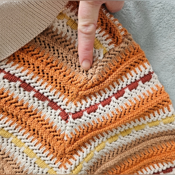 Retro 70s Style Crochet Short Sleeve Cardigan - Picture 6 of 8